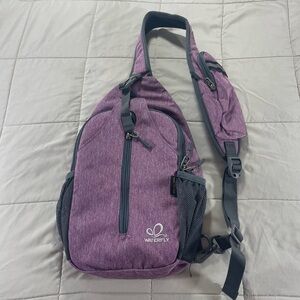Waterfly Sling Backpack Crossbody Bag Purple